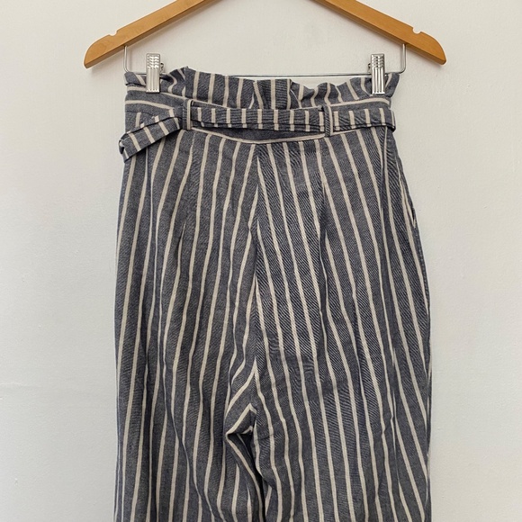 Urban Outfitters Gianna Striped High-Rise Paperbag Linen Blend Pants - Picture 4 of 5